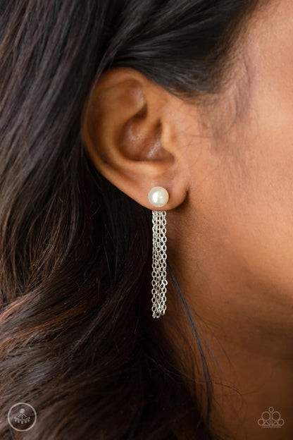 Rebel Refinement - White Paparazzi Earring