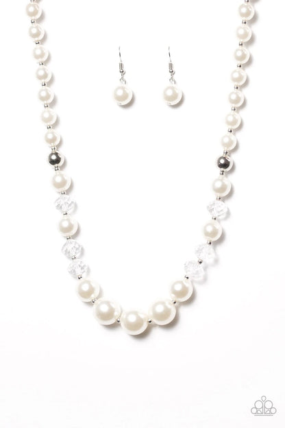 Glam Straight - White Necklace