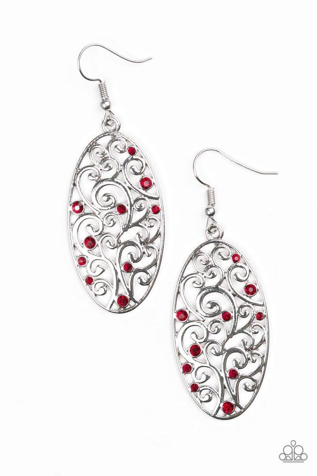 Glistening Gardens - Red Earring