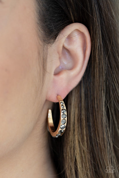 Welcome To Glam Town - Gold Paparazzi Earring