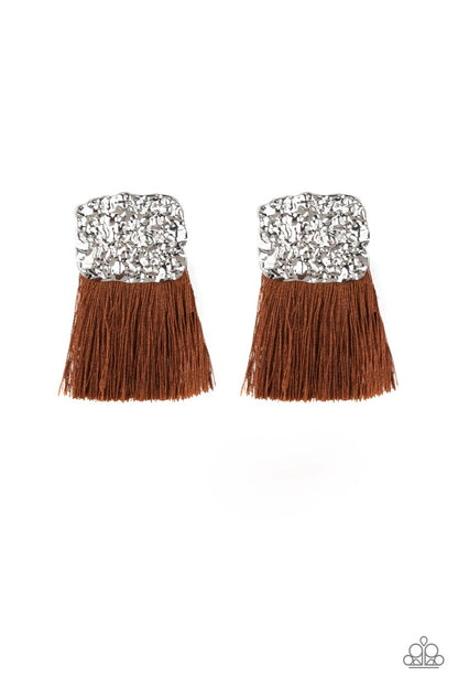 Plume Bloom - Brown Paparazzi Earring