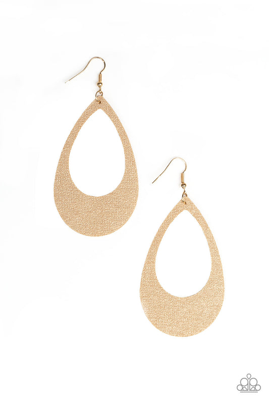 What A Natural - Gold Paparazzi Earring